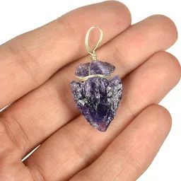 reiki crystal products Natural Amethyst Arrow Shape Pendant Locket with Metal Chain for Unisex Amethyst, Agate, Crystal Stone Pendant image 4