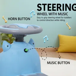 odelee Push Car for Kids with Musical Steering Wheels image 2
