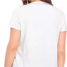 sqf Women Typography, Graphic Print Round Neck Polyester White T-Shirt image 2