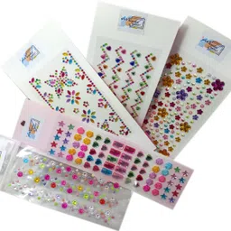 Multi Colour Shining Stone Crystal Studs/ Stickers for Art & Craft, Decoration, Project Work Etc [Pack of 5]-image-68