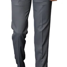 el cielo Men Regular Fit Grey Polycotton Trousers image 1