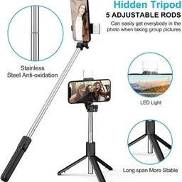 Naridream Bluetooth Selfie Stick with Wireless Remote And Extended Tripod Stand Bluetooth Selfie Stick image 2