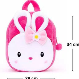happychild Premium Quality Soft Hot ( PINK KONGGI RABBIT ) for Kids,Children,Nursery & Plush Bag Pink Color School Bag image 2