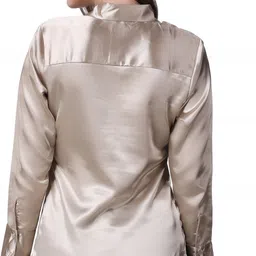 bowrain Women Regular Fit Solid Spread Collar Casual Shirt image 2