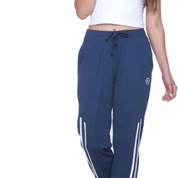 unikites Women Solid Dark Blue Track Pants image 1