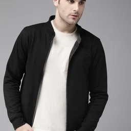 roadster Men Checkered Bomber Jacket image 2