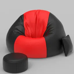 comfybean 4XL Premium, Designer - Twilight Couch With Free Cushion and Puffy-Red-Black Teardrop Bean Bag With Bean Filling image 3