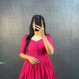 heer tex Solid Cotton Silk Stitched Anarkali Gown image 2