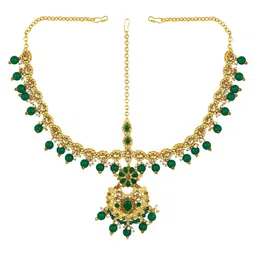 Peora Gold- Plated Kundan Studded & Beaded Jewellery Set image 4