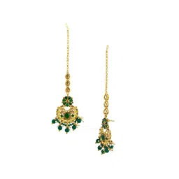 Peora Gold- Plated Kundan Studded & Beaded Jewellery Set image 5