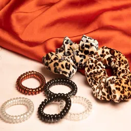 Jewelz Women Set of 7 Fur Ponytail Holders-image-21