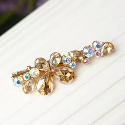Priyaasi Women Gold-Toned & Blue Embellished Alligator Hair Clip-image-17