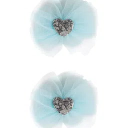 Aye Candy Girls Blue & Silver-Toned Set of 2 Embellished Alligator Hair Clips-picture-18