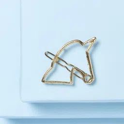 Arendelle Girls Gold-Toned Unicorn Shaped Bumpit Hair Pin-image-0
