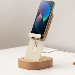 DailyObjects Beige & White Mount Adjustable Phone Stand image 1