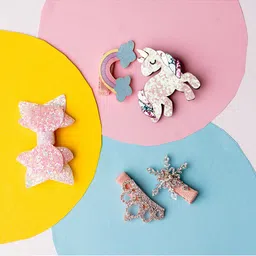 Jewelz Girls Set of 5 Embellished Alligator Hair Clip image 2