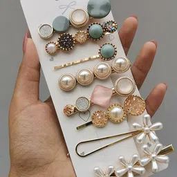 CHANDERKASH Set of 8 Assorted Embellished Hair Accessory Set image 3