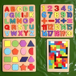 vhd Wooden Puzzle Set – Alphabets, Numbers, Shapes & Block Game for Kids C117-picture-22