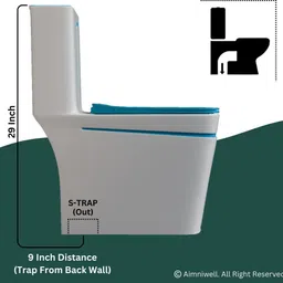 aimniwell international Luxurious Western Commode| One Piece Toilet| Powerful Flush| Soft Close Seat| S Trap | Western Bathroom Commode with Seat | Premium Quality Commode | AI2003 Western Commode image 3