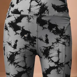 poojaran Printed Women Grey, Black Tights image 5