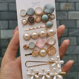 CHANDERKASH Set of 8 Assorted Embellished Hair Accessory Set image 2