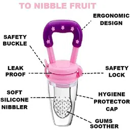 aabhir trader Baby Food Fruit Nibbler Feeder Teether for 6 to 12 Months Baby Bpa Free Combo - Silicon image 5