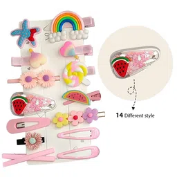 LYTIX Girls Set Of 14 Assorted Beaded Ponytail Holders image 2