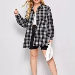 balajitra Women Regular Fit Checkered Spread Collar Casual Shirt-picture-20