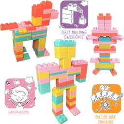bagji toys 76 Count Mixed Size Super Soft Building Blocks image 3
