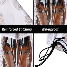 Kuber Industries 10 Pcs Grey & White Transparent Window Shoe Cover Bags image 2