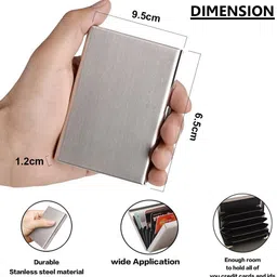 stealodeal RFID Protected Slim Stainless Steel Debit/Credit/ATM Slots 6 Card Holder image 4