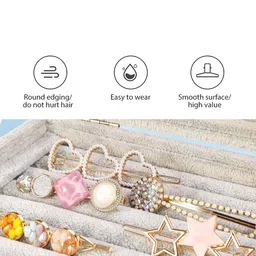 CHANDERKASH Set of 8 Assorted Pearl Embellished Hair Accessory Set image 4