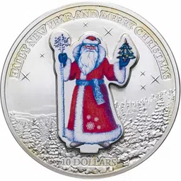vkcoins Nauru 10 Dollars 2017 - Father Frost beautiful coloured with capsule Modern Coin Collection-picture-41