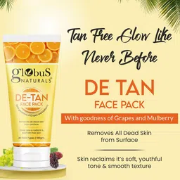 Globus naturals Set of 2 De Tan Face Pack with Grapes & Mulberry - 100 g Each image 2