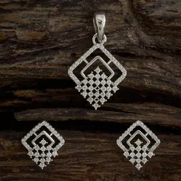 Kushal's Fashion Jewellery Rhodium Plated CZ Studded Jewellery Set-picture-23