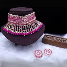 I Jewels Gold Plated & Kundan Studded Jewellery Set-picture-41