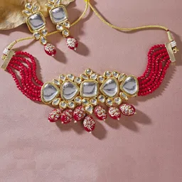 The Pari Gold-Plated Kundan-Studded & Beaded Jewellery Set-picture-39