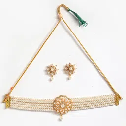 Anouk Gold-Plated AD-Studded Necklace & Earrings image 1