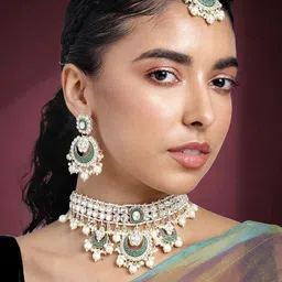 Peora Gold-Plated Kundan Jewellery Set-picture-25