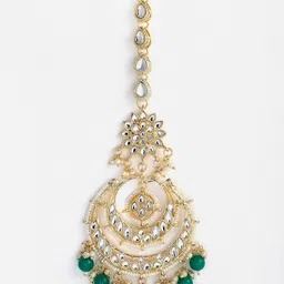 Aazeen Gold-Plated Stone Studded & Beaded Jewellery Set image 2