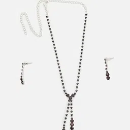SOHI Silver-Plated Stone-Studded Jewellery Set image 2