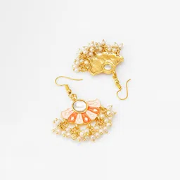 aadita Gold-Plated American Diamond Studded & Beaded Jewellery Set image 3