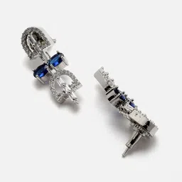 Aazeen Rhodium-Plated AD-Studded Jewellery Set image 3