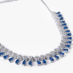 justpeachy Rhodium-Plated AD-Studded Jewellery Set image 3