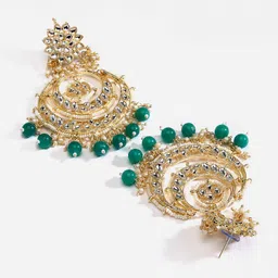 Aazeen Gold-Plated Stone Studded & Beaded Jewellery Set image 3