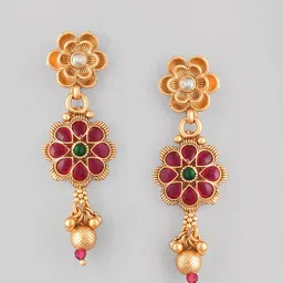AQUASTREET Gold-Plated Kemp Stone Intricate Designed Jewellery Set image 4