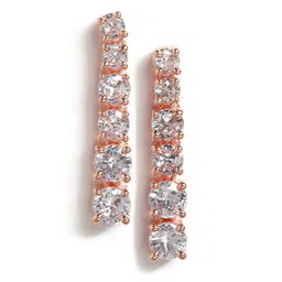 ZENEME Rose Gold-Plated White AD Studded Jewellery Set image 3