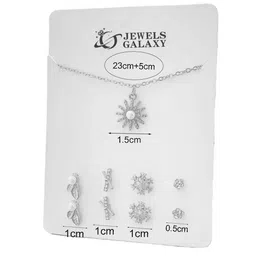 Jewels Galaxy Silver Plated Stone-Studded Jewellery Set image 5
