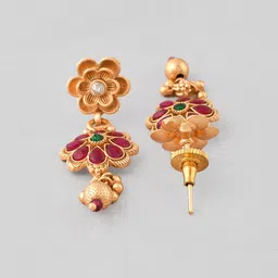 AQUASTREET Gold-Plated Kemp Stone Intricate Designed Jewellery Set image 5