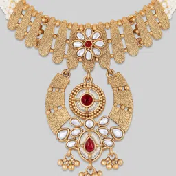 ASMITTA JEWELLERY Gold-Plated Kundan Stone Studded Jewellery Set image 5